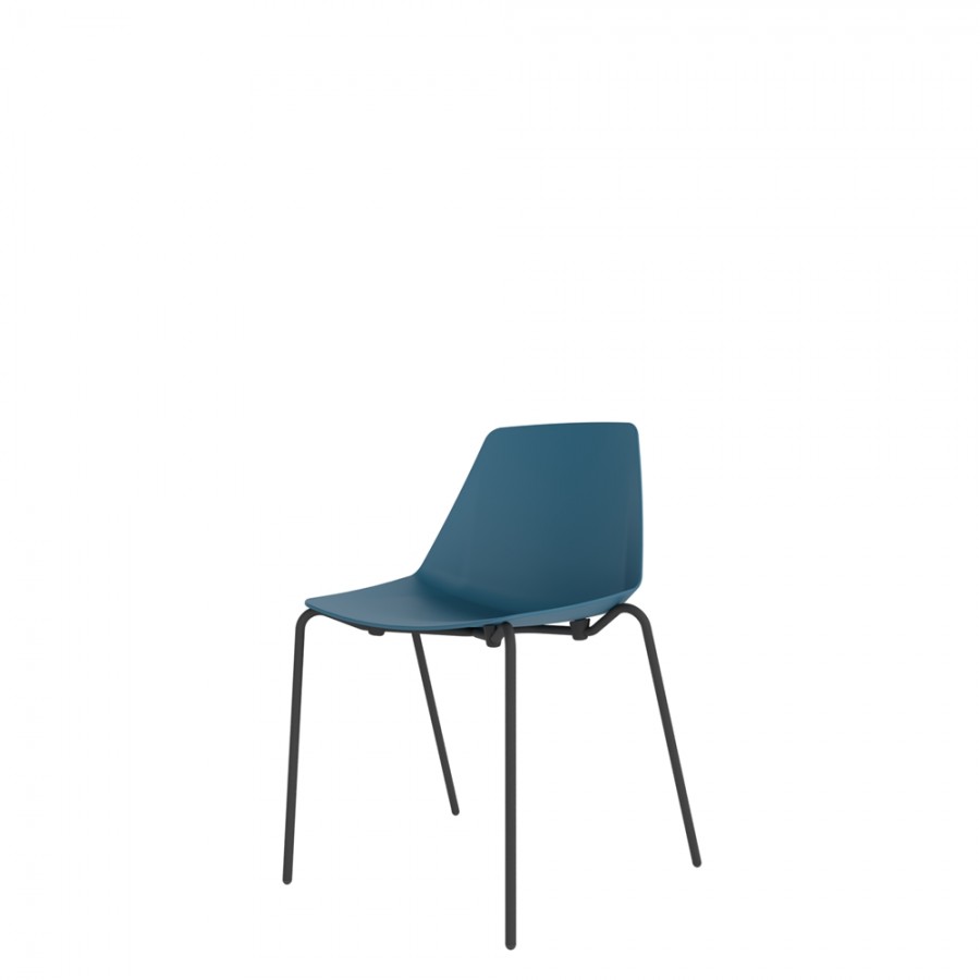 Polypropylene Shell Chair 4-Leg Black Steel Frame